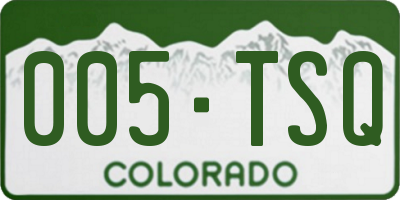 CO license plate 005TSQ