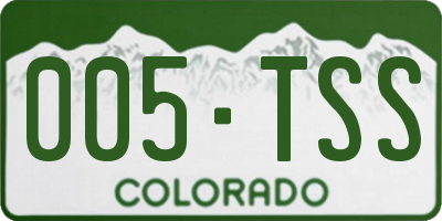 CO license plate 005TSS