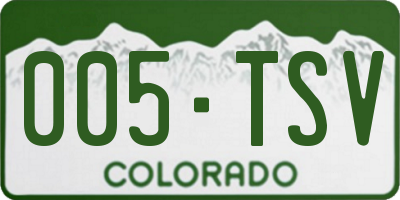 CO license plate 005TSV