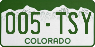 CO license plate 005TSY