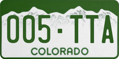 CO license plate 005TTA