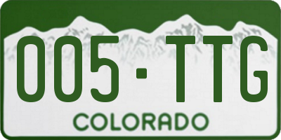 CO license plate 005TTG