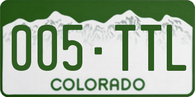 CO license plate 005TTL