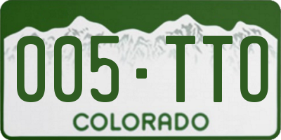 CO license plate 005TTO