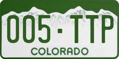 CO license plate 005TTP