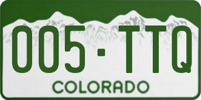 CO license plate 005TTQ