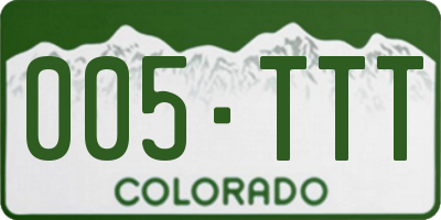 CO license plate 005TTT