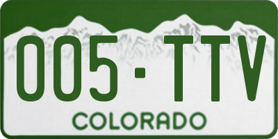 CO license plate 005TTV