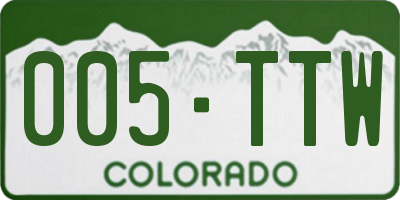 CO license plate 005TTW