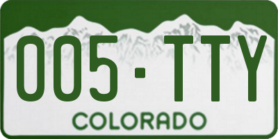 CO license plate 005TTY