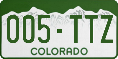 CO license plate 005TTZ
