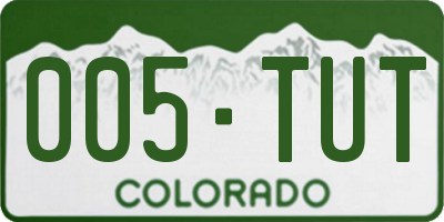 CO license plate 005TUT