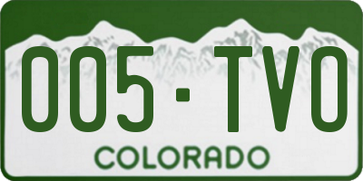 CO license plate 005TVO