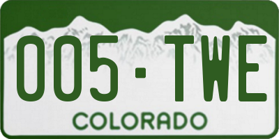CO license plate 005TWE