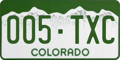 CO license plate 005TXC