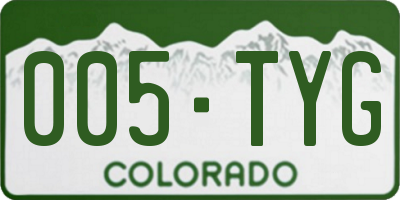 CO license plate 005TYG