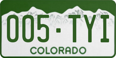 CO license plate 005TYI