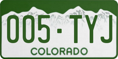 CO license plate 005TYJ
