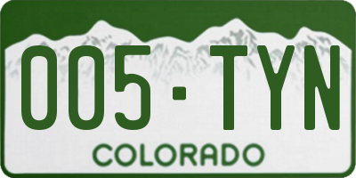 CO license plate 005TYN