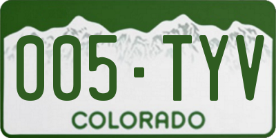 CO license plate 005TYV