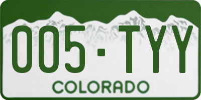 CO license plate 005TYY