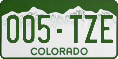 CO license plate 005TZE