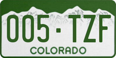 CO license plate 005TZF