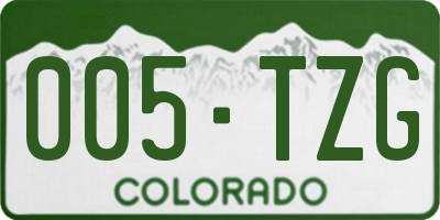 CO license plate 005TZG