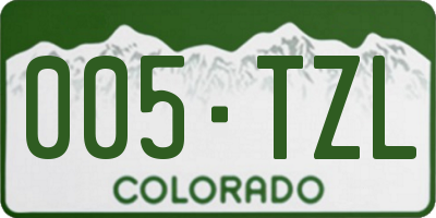 CO license plate 005TZL