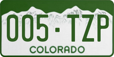 CO license plate 005TZP