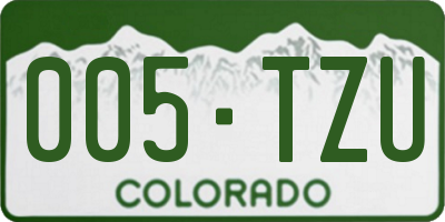 CO license plate 005TZU