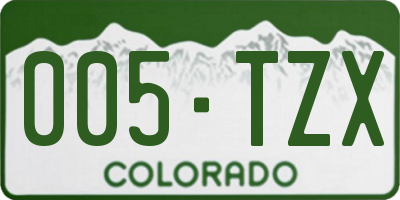 CO license plate 005TZX
