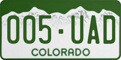 CO license plate 005UAD