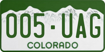 CO license plate 005UAG