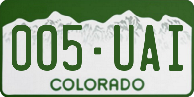 CO license plate 005UAI