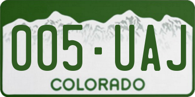 CO license plate 005UAJ