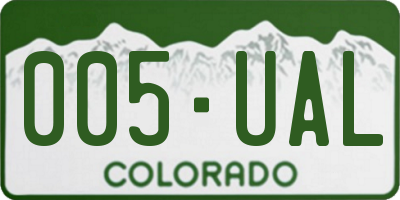 CO license plate 005UAL