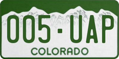 CO license plate 005UAP