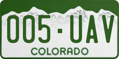 CO license plate 005UAV