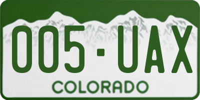 CO license plate 005UAX