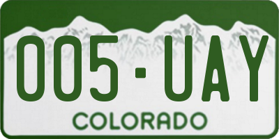 CO license plate 005UAY
