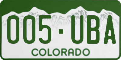 CO license plate 005UBA