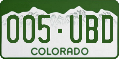 CO license plate 005UBD
