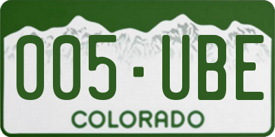 CO license plate 005UBE