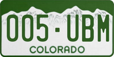 CO license plate 005UBM