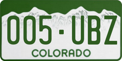 CO license plate 005UBZ
