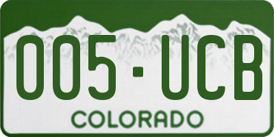 CO license plate 005UCB