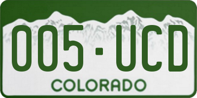CO license plate 005UCD
