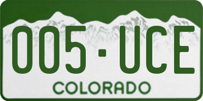 CO license plate 005UCE