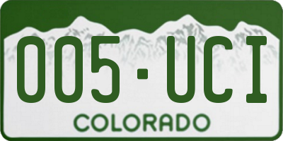 CO license plate 005UCI
